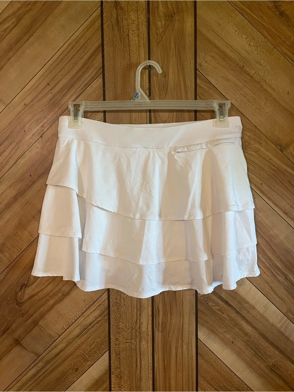 Adidas Girls XL White Golf Skort Tiered Ruffle Tennis Skirt Shorts Athletic - Picture 6 of 11